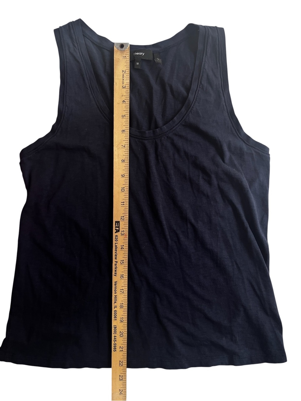 Theory Sorena Slub Pima Cotton Navy Blue Sleeveless Tank Top Medium - Picture 7 of 7